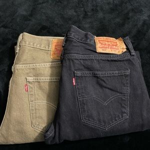 2 Pair of 34x30 Levi 501’s (A pair of black & brown)